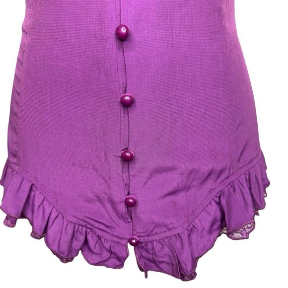 Scarlet Darkness Burgundy Satin Corset Short Sleeve Victorian Blouse Size M - Picture 4 of 16